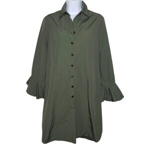 Finley Women's Green Long Sleeve Button Front Dress Sz XS (1138)